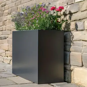 80cm Long Zinc Matte Grey 60cm Tall Trough Planter