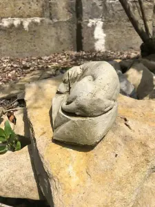 Sleeping Dog Stone Statue Outdoor Garden Ornament Puppy Dog Sculpture