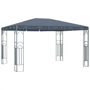 Berkfield Gazebo with LED String Lights 400x300 cm Anthracite