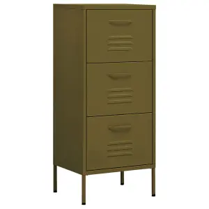 Berkfield Storage Cabinet Olive Green 42.5x35x101.5 cm Steel