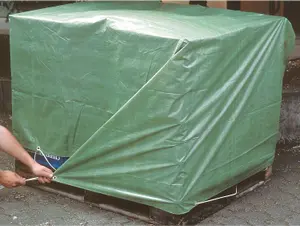 3 x 4 m Green Tarpaulin Waterproof Heavy Duty Cover Ground Sheet Camping Multipurpose Furniture Caravan with 4 Tarp Clips