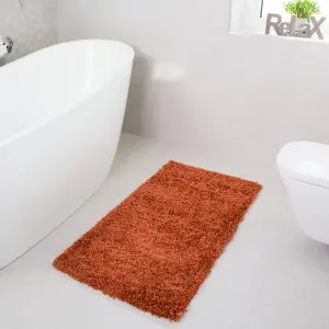 Soft Value Orange Terracotta Shaggy Area Rug 80x150cm