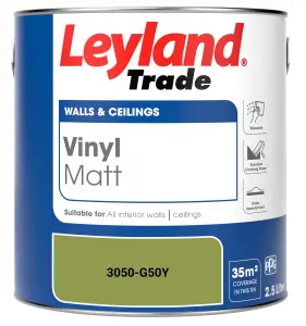 Leyland Trade Vinyl Matt Walls & Ceilings Emulsion Paint (3050-G50Y) 2.5L