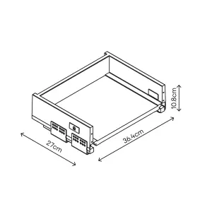 GoodHome Soto Soft-close Slimline drawer box (W)400mm