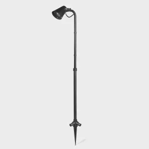 Luminosa Picnic 1 Light Outdoor Floor Lamp Spotlight Black IP65