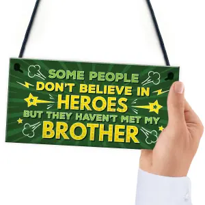 Red Ocean Brother My Hero Family Brother Gifts Novelty Funny Hanging Sign Plaque Gifts For Christmas Birthday