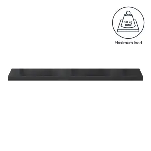 GoodHome Cusko Black Rectangular Floating shelf (L)118cm x (D)23.5cm