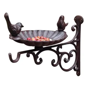 Cast Iron Outdoor Garden Bird Feeder Bird Dish with Bracket