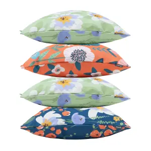 Veeva Meadow Print Set of 4 Outdoor Cushion - Collection Two