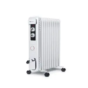 Pro Breeze 2500W Compact Oil Filled Radiator Heater with 11 Fins and Thermostat Control