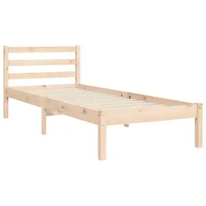 Berkfield Bed Frame with Headboard Small Single Solid Wood