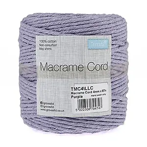 Trim: Macramé Cord: Cotton: 87m x 4mm: 0.5kg: Lilac