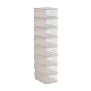 White 8PCS Transparent Stackable Shoe Storage Box