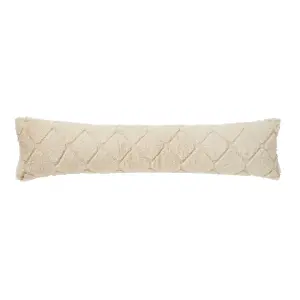 Catherine Lansfield Cosy Diamond Faux Fur Door Draught Excluder Natural