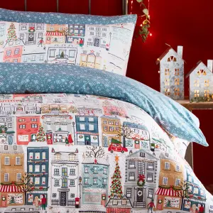 furn. Festive Town Christmas Reversible Duvet Cover Set