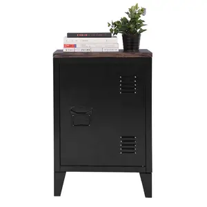 Mira Bedside Table Black Gray