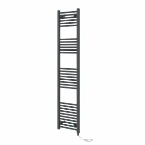 Rinse Bathrooms 800W Electric Heated Warming Towel Rail Bathroom Radiator Anthracite - 1800x400mm