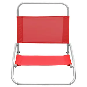 Berkfield Folding Beach Chairs 2 pcs Red Fabric