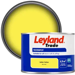 Leyland Trade Vinyl Matt Walls & Ceilings Emulsion Paint Sulfur Yellow (RAL 1016) 350ml Tester