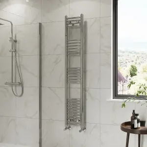 Right Radiators 1600x300 mm Curved Heated Towel Rail Radiator Bathroom Ladder Warmer Chrome