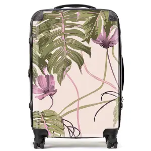 Pink Cosmos Flowers Suitcase - Medium