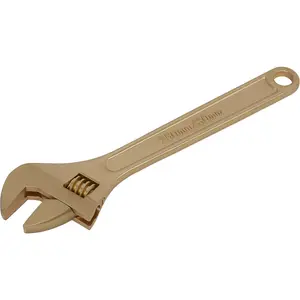 250mm Non-Sparking Adjustable Wrench with 30mm Jaw Capacity - Durable Beryllium Copper Tool