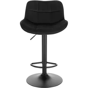 Stace Height Adjustable Swivel Bar Stool (Set of 2) Black