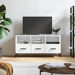 Berkfield TV Cabinet White 102x36x50 cm Engineered Wood