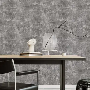 Boutique Urban Concrete Grey Textured Plain Wallpaper