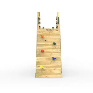 Rebo Children's Wooden Free Standing 10ft Kids Water Slide with Climbing Wall and Secret Den - Green