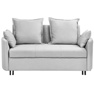 Beliani Scandinavian Sofa Bed HOVIN Light Grey