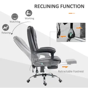 Vinsetto Ergonomic Heated 6 Points Vibration Massage Office Chair Dark Grey