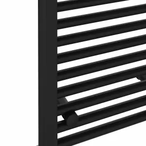 Rinse Bathrooms 800W Electric Heated Warming Towel Rail Bathroom Radiator Black - 1800x600mm