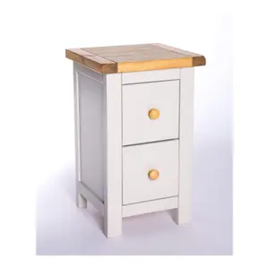 Argenta 2 Drawer Petite Bedside Table Wood Knob