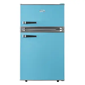 Blue Freestanding Under Counter Retro Fridge Freezer 88L - RFM88PB