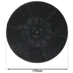 SPARES2GO Carbon Charcoal Filter compatible with CDA CCA52WH CHA15 Cooker Hood 175mm Pack of 2