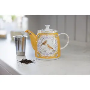 London Pottery Bell-Shaped Teapot with Infuser for Loose Tea - 1 L, Bird