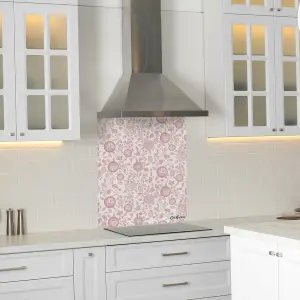 Cath Kidston Strawberry Gardens Glass Splashback - Light Pink (600x750mm)