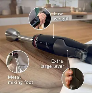 Bosch Series 4 Ergomaster Pressure Controlled 2-In-1 Hand Blender With Chopper, Black