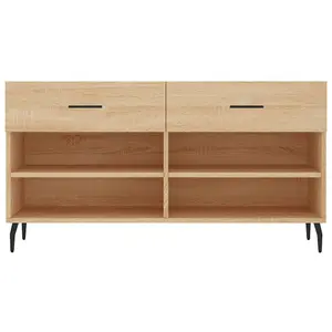 Berkfield Shoe Bench Sonoma Oak 102x35x55 cm Engineered Wood