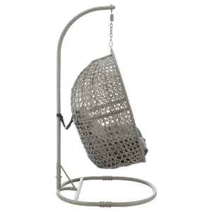 LIVIVO Garden Swing Chair with Water-Resistant Cushions - Grey