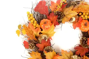 Best Artificial 50cm Wicker Autumn Winter Halloween Wreath