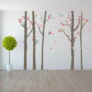 Walplus Birchtree Forest Wall Sticker Decal 3D DIY Living Room Self-Adhesive Stickers Stock Clearance