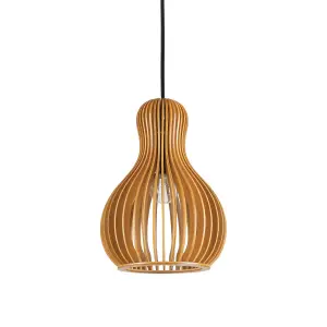 Luminosa Citrus 1 Light Ceiling Pendant Wood, E27