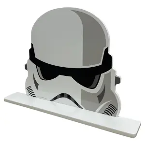 Star Wars Storm Trooper White Wall Shelf, 48.5cm W X 8cm D X 33.5cm H