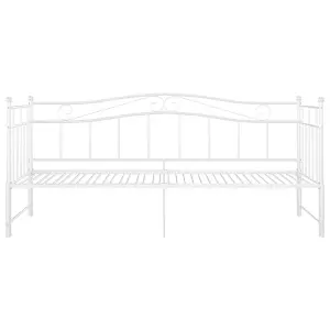 Berkfield Pull-out Sofa Bed Frame White Metal 90x200 cm