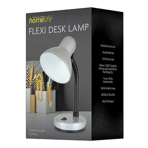 HomeLife 35w 'Classic' Flexi Desk Lamp - Strato Silver