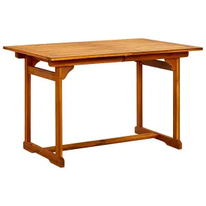 Berkfield Garden Dining Table (120-170)x80x75 cm Solid Acacia Wood