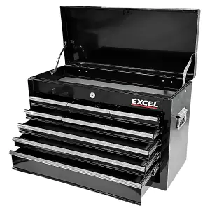 Excel 9 Drawer Top Chest Cabinet Tool Storage Box Black Heavy Duty