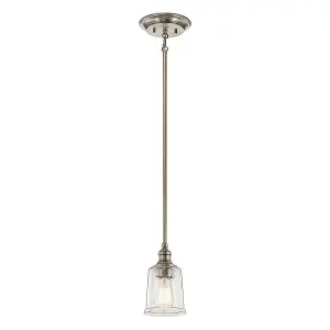 1 Bulb Ceiling Pendant Light Fitting Classic Pewter LED E27 60W Bulb